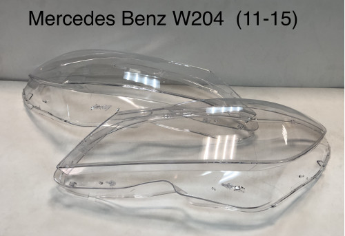 Стекло фары для Mercedes-Benz C W204 Рестайлинг (2011 - 2015 Г.В.) левое и правое